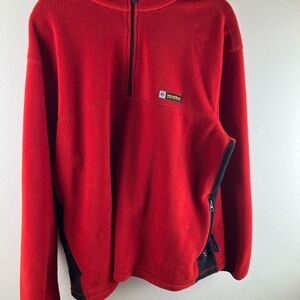 Vintage Nautica Competition Red Black Fleece pullover Men’s Size M Made in USA